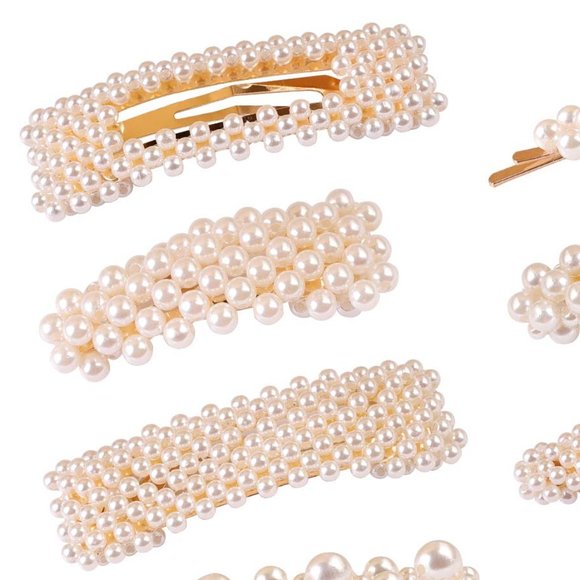 6 Pcs Brandy Melville Pearl Hair Clips Hairpins - Picture 6 of 7